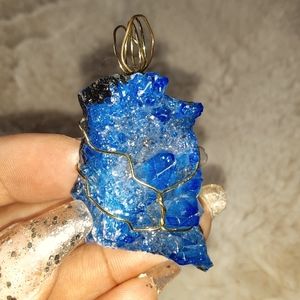 Genuine Raw sapphire pendant